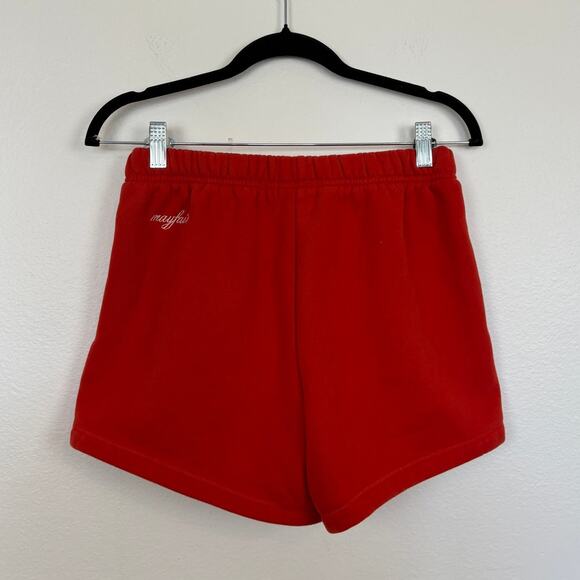 The Mayfair Group Are We Aware Yet Sweat Shorts Red XS - Picture 2 of 6